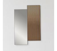 Miroir Mural élégant 20 x 55 cm Bronze & Naturel | 100% mélaminé | Design écologique | Style géométrique Moderne