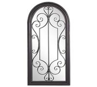 Miroir Mural Élégant en Forme de Fenêtre Noir à Suspendre 50 x 98 cm Campel