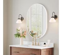 Miroir mural en métal brossé idéal pour salon, chambre à coucher, entrée, décoration murale élégante pour couloir et salle de bain