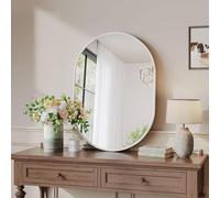 Miroir mural en métal brossé pour salle de bain, salon, chambre à coucher, entrée - Miroir de maquillage élégant - Décoration murale polyvalente pour couloir et salle de bain
