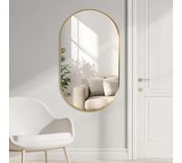 Miroir mural en métal brossé pour salle de bain, salon, chambre à coucher et entrée, décoration murale polyvalente pour couloir et intérieur