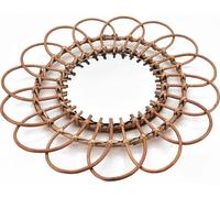 Miroir mural en osier fleur - miroir rond en design de fleur