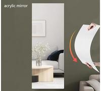 Miroir mural en PET à monter soi-même, résistant aux chocs et à l'humidité, 40 cm x 122 cm, feuille flexible, facile à installer pour salon, salle de bain, décoration d'intérieur