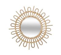 Miroir Mural en Rotin "Soleil" 50cm Naturel