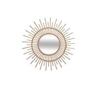 Miroir mural en saule coloris beige - Dim : L.76 x l.2,4 x H.76 cm -PEGANE-