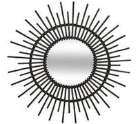 Miroir mural en saule coloris noir - Dim : L.76 x l.2,4 x H.76 cm -PEGANE- G