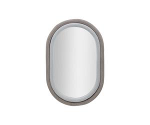 Miroir Mural en Velours ""Anthony"" 90cm Gris & Taupe