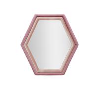 Miroir Mural en Velours "Tony" 80cm Rose
