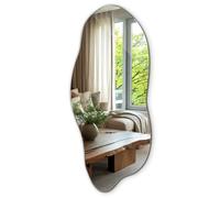 Miroir Mural en Verre 40x90 cm sans Cadre Artistique Ondulé Style Industriel Decoration Chambre Irrégulier pour Salle de Bain Couloir Forme Organique Vertical et Horizontal avec Kit de Montage