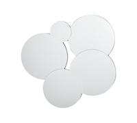 Miroir Mural en Verre Décoratif 80 x 82 cm Sans Cadre avec Cercles Argenté Clais