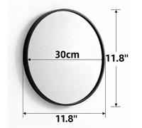 Miroir mural extra large de 30 cm (environ 12 pouces), miroir magique mural d'entrée, miroir réfléchissant, miroir à selfie, miroir d'angle mort pour voiture, miroir de sécurité routière convexe, miro