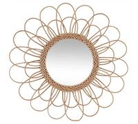 Atmosphera Miroir Fleur en rotin D 56 cm