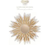 Miroir mural fleur rond luxe chambre or bois moderne