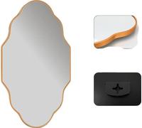 Miroir mural, forme irrégulière, fonction d'agrandissement, lanterne cadre doré