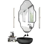 Miroir mural, forme irrégulière, fonction d'agrandissement, lanterne cadre noir