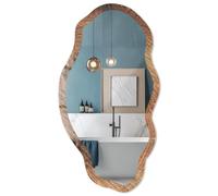 Miroir Mural Forme Libre avec Motif 45x90 / 52x97 cm La Structure du Bois
