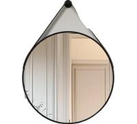 Miroir mural, forme ronde, cadre élégant en aluminium, noir, 70cm (28inch)