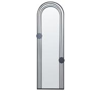 Miroir Mural Glamour Métal 45 x 146 cm Noir Ajain