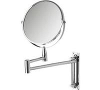 Miroir mural grossissant double face x2 en verre/métal chromé - Longueur 39 x Profondeur 3 x Hauteur 36 cm -JUANIO- Chrome G