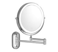 Miroir mural grossissant LED de 20,3 cm, rechargeable par USB avec 1X/5X, argent