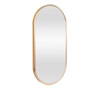 Miroir mural - HELLOSHOP26 - Ovale - 40 x 80 cm - Aluminium doré - Design moderne