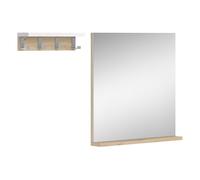 Vicco Miroir Mural Henri, Blanc/Chêne Artisan, 50 x 51.6 cm avec étagère