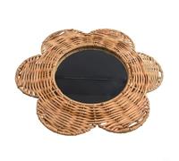 Miroir mural hexagonal en rotin pour salon et jardin, décor rustique avec style rustique