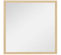 HOMCOM Miroir Mural carré 50 x 50 cm, Cadre en Bois Naturel, idéal pour la Salle de Bain, Salon ou Chambre