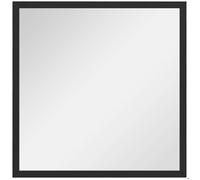 HOMCOM Miroir Mural carré 50 x 50 cm, Cadre en Bois Noir, idéal pour la Salle de Bain, Salon ou Chambre