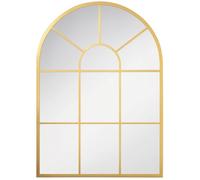 Miroir mural HOMCOM en métal cadre doré en forme de voûtée - 70 x 50 cm - décoration pour entrée ,chambre à coucher, salon