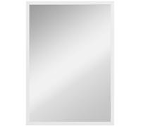 Miroir mural HOMCOM rectangulaire 50 x 70 cm, cadre en bois blanc, idéal pour la salle de bain, salon ou chambre