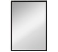 HOMCOM Miroir Mural rectangulaire 50 x 70 cm, Cadre en Bois Noir, idéal pour la Salle de Bain, Salon ou Chambre