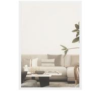 Miroir mural HOMCOM rectangulaire 60 x 40 cm, cadre en bois blanc, idéal pour la salle de bain, salon ou chambre