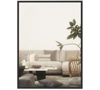 HOMCOM Miroir Mural Rectangulaire 76 x 101 cm Cadre Bois Noir