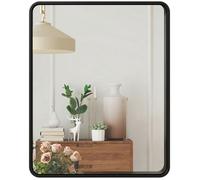HOMCOM Miroir Mural rectangulaire 50 x 40 cm, Miroir décoratif Moderne avec Cadre en métal pour Salon, entrée, Chambre, Couloir, Noir