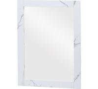 Miroir mural HWC-L86, miroir de salle de bains Meuble de salle de bains, certifié MVG 72x52cm ~ aspect marbre blanc