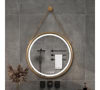 Miroir mural intelligent avec éclairage LED, anti-buée et rétro-éclairage à intensité variable pour salle de bain - Design moderne capteur tactile, décoration d'intérieur élégante