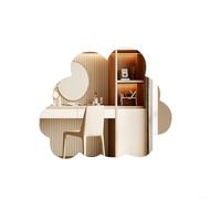 Miroir mural irrégulier avec design unique sans cadre pour coiffeuse, chambre à coucher, salon, améliore l'attrait artistique et l'atmosphère spatiale (39 x 33 cm)