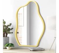 Miroir mural irrégulier en bois encadré bleu moderne décoration vanité chambre salon salle de bain entrée couloir