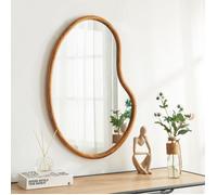 Miroir mural Jokioinen bois de paulownia MDF 75 x 55 cm effet chêne