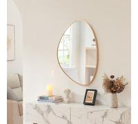 Miroir mural 'Lardkapihond' avec cadre en forme de goutte 75 x 53 cm doré