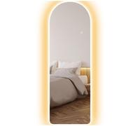 Miroir Mural Led Arqué Pleine Longueur Dim. 40l X 120h Cm - Miroir Led Réglable Tactile - Verre Trempé