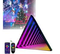 Miroir mural LED Infinity - Télécommande - Éclairage décoratif multicolore à changement de couleur pour mur, avant-toit et extérieur de villa