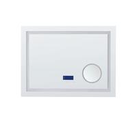 Miroir Mural LED Moderne Rectangulaire Salle de Bain Bluetooth 60 x 80 cm Haut-P