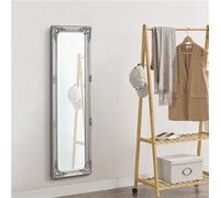 [en.casa] Miroir Mural avec Cadre au Style Baroque Élégant Forme Rectangulaire Installation Horizontale ou Verticale Décoratif Richement Orné Salon Chambre Couloir Eucalyptus 132 x 42 x 4 cm Argenté