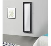 [en.casa] Miroir Mural avec Cadre au Style Baroque Élégant Forme Rectangulaire Installation Horizontale ou Verticale Décoratif Richement Orné Salon Chambre Couloir Eucalyptus 132 x 42 x 4 cm Noir