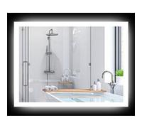 kleankin Miroir Mural Lumineux LED de Salle de Bain 80 x 60 cm Transparent