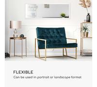 Miroir mural Luton bois véritable rectangulaire 130 x 45 cm