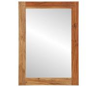 Miroir Mural Marron 70 x 50 x 2,5 cm Rectangulaire pour Salle de Bain | Verre durable,fixation murale,espace vertical optimisé,couloir,petite pièce,entretien à l'éponge humide