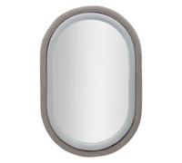 Mauro Ferretti Miroir ovale mural Antony - cadre en velours gris 90x60x4 cm